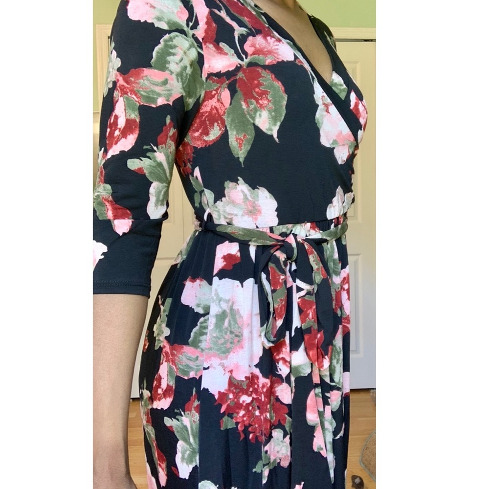 Black floral maxi dress